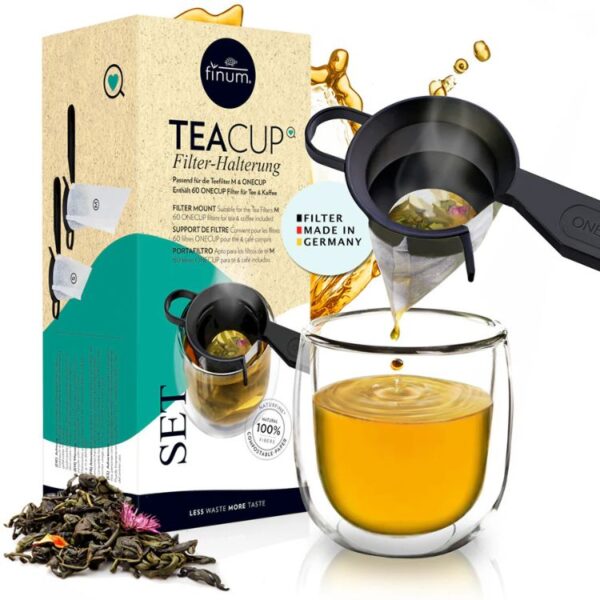 TEACUP set | Houder met theefilters, papier | Finum