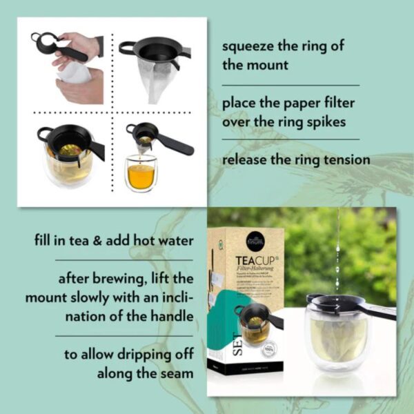 TEACUP set | Houder met theefilters, papier | Finum - Afbeelding 2